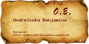 Ondreicska Benjamina névjegykártya
